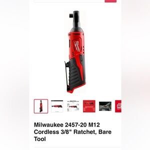 Milwaukee M12 Cordless Ratchet Tool in Red